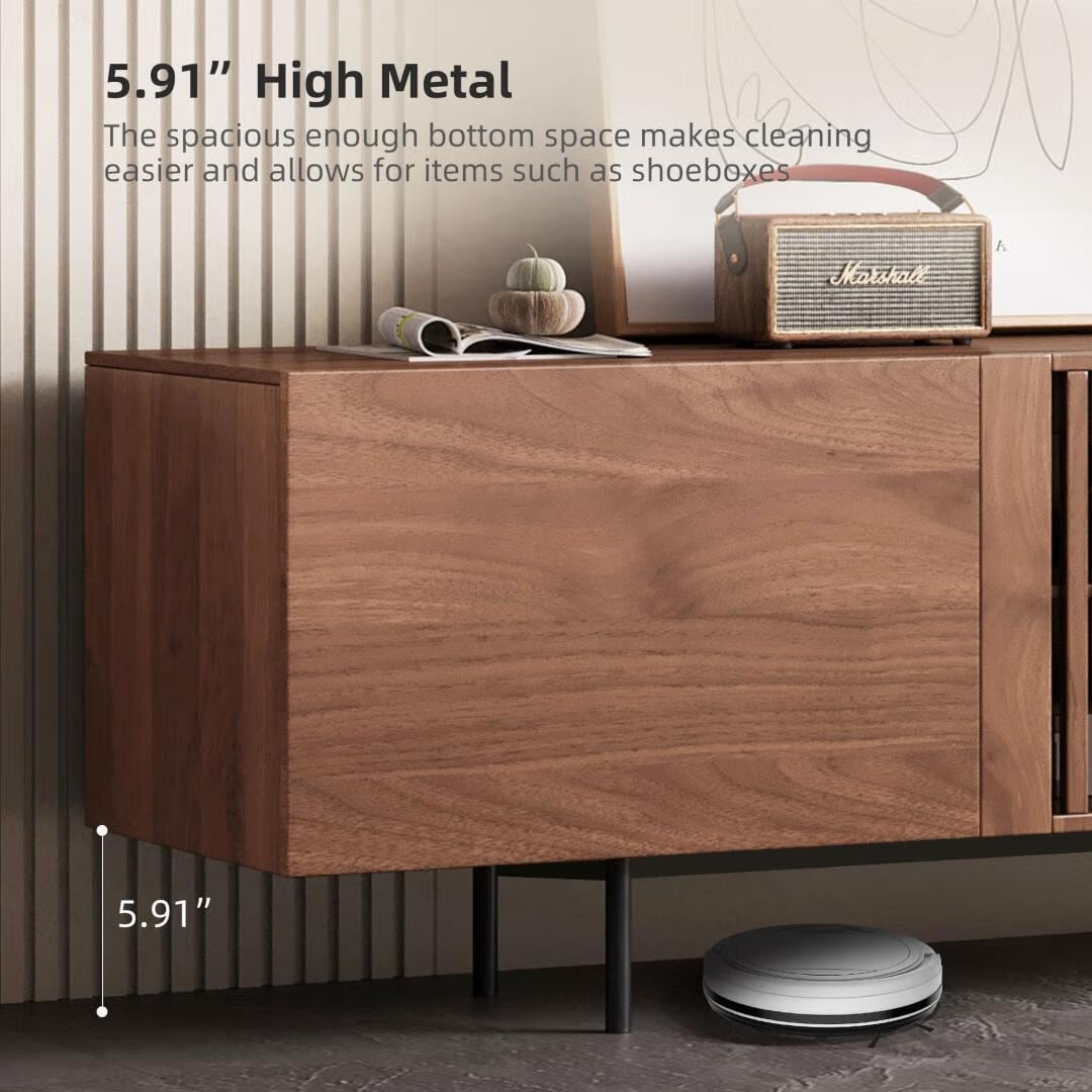 Mid-Century Modern TV Stand with 4 Doors Storage Cabinets, Fits TVs Up to 100 Inches, Living Room Entertainment Center