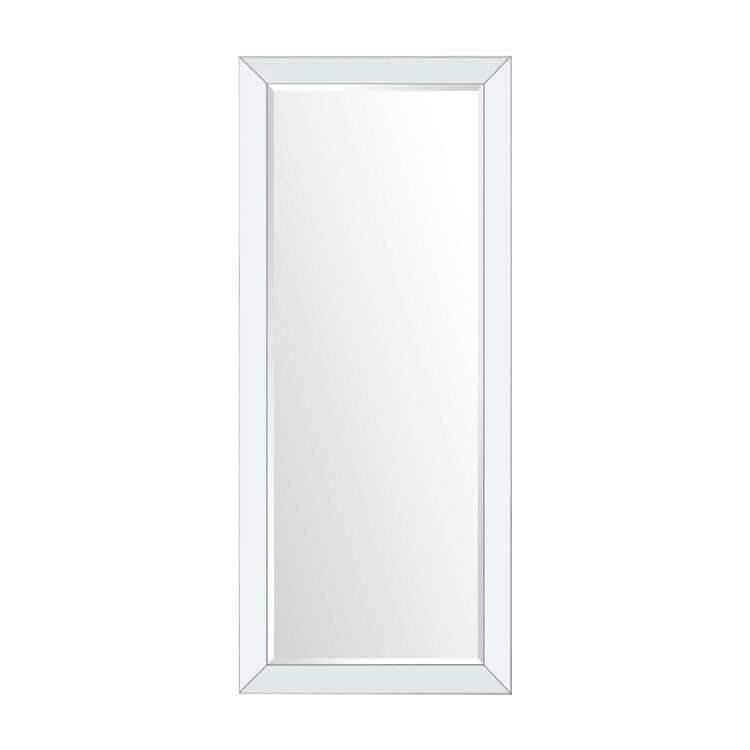 Faux Wood Full Length Mirror for a Clear, Full-View Reflection and Enhanced Room Ambiance - Silver - Full Length