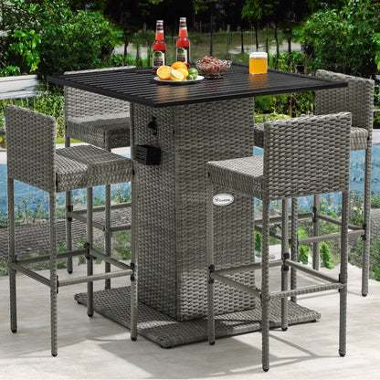 Moasis 5-Piece Outdoor Furniture Wicker Bar Set - 5 PCS
