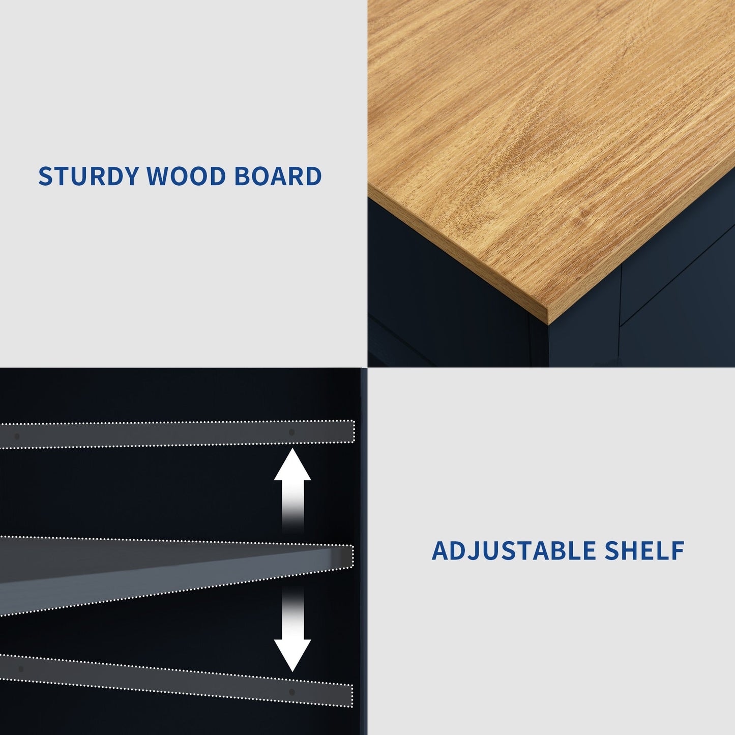 Moasis 53-inch Rolling Kitchen Island Storage Cabinet Portable Mobile Kitchen Cart