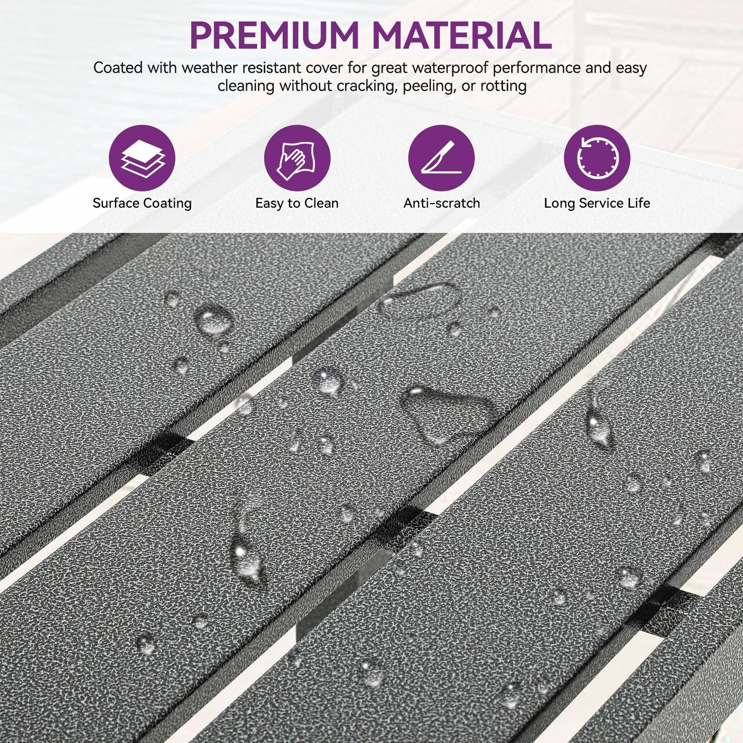 Moasis Patio Metal Counter Table Bar Table with Wheels