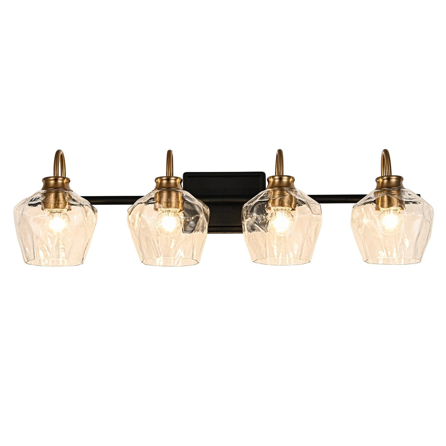 Modern 3/4-lights Bathroom Dimmable Vanity Lights Wall Sconces with Glass Shade