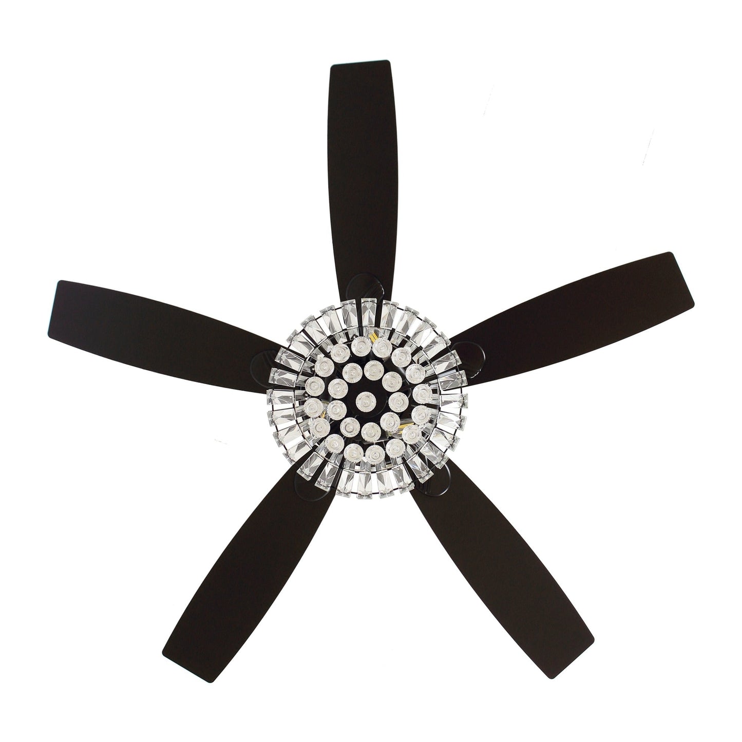 Modern Chrome 52-inch Crystal Chandelier Ceiling Fan with Remote