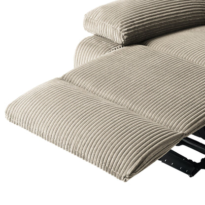 Modern Corduroy Manual Recliner Chair, Lounger Adjustable Recliners with Wide Armrest