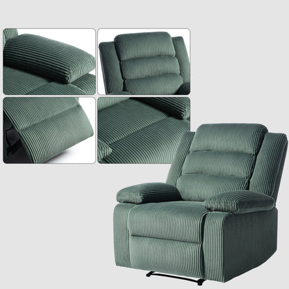 Modern Corduroy Manual Recliner Chair, Lounger Adjustable Recliners with Wide Armrest
