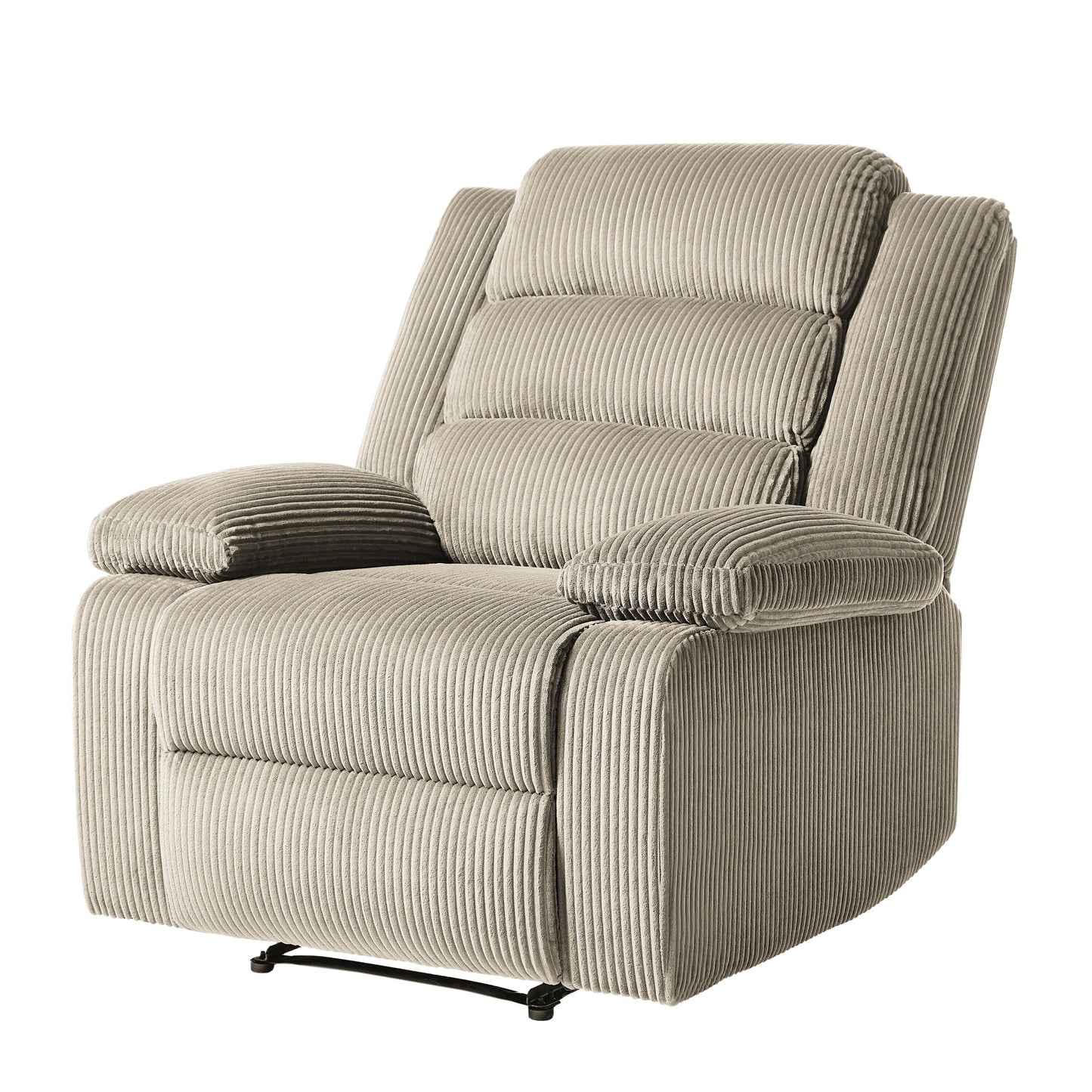 Modern Corduroy Manual Recliner Chair, Lounger Adjustable Recliners with Wide Armrest