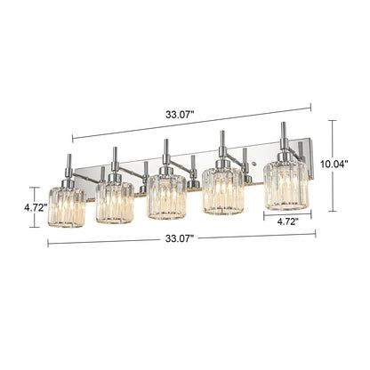 Modern Dimmable Crystal Bathroom Vanity Light Wall Sconces with Crystal Shades