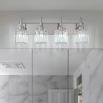 Modern Dimmable Crystal Bathroom Vanity Light Wall Sconces with Crystal Shades