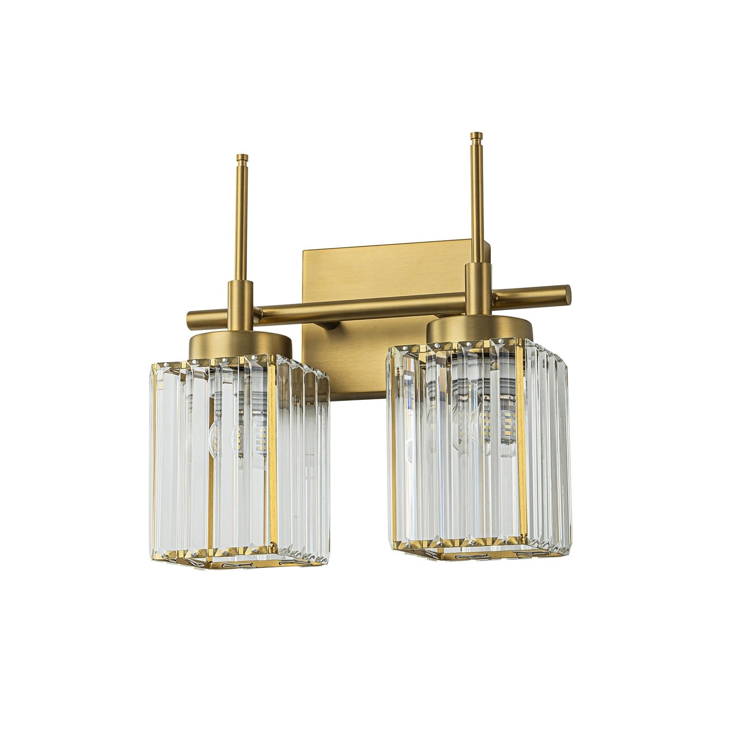 Modern Gold Dimmable Wall Light Glam Cylinder Bathroom Crystal Vanity Light Wall Sconces
