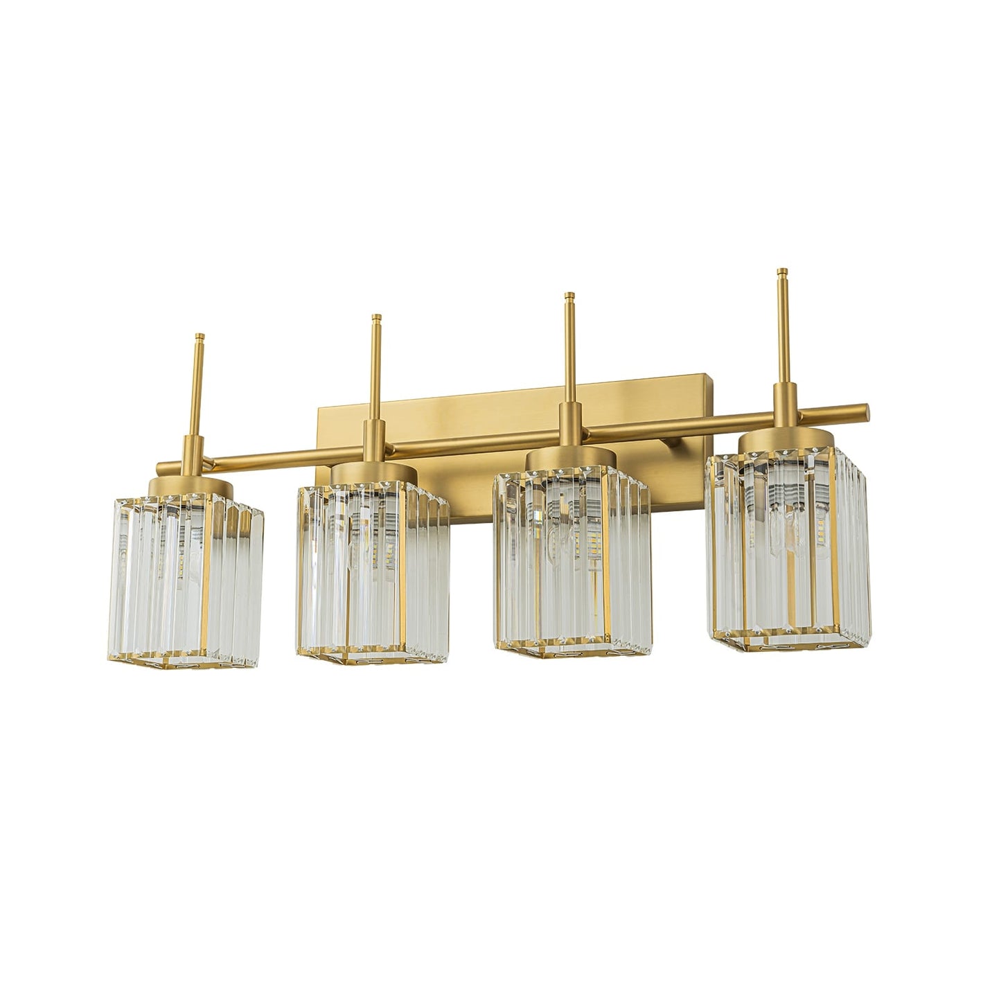 Modern Gold Dimmable Wall Light Glam Cylinder Bathroom Crystal Vanity Light Wall Sconces