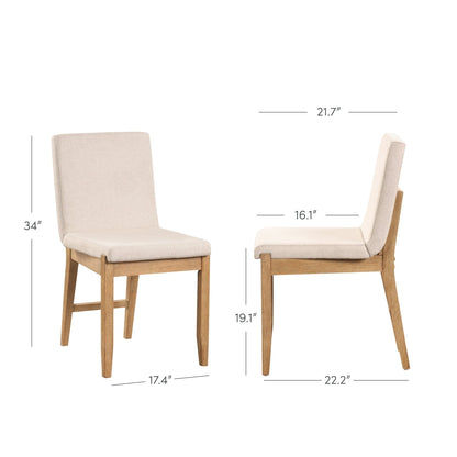 Gracie Modern Bar Stool, Boucle Upholstered Chair and Brushed Wooden Legs