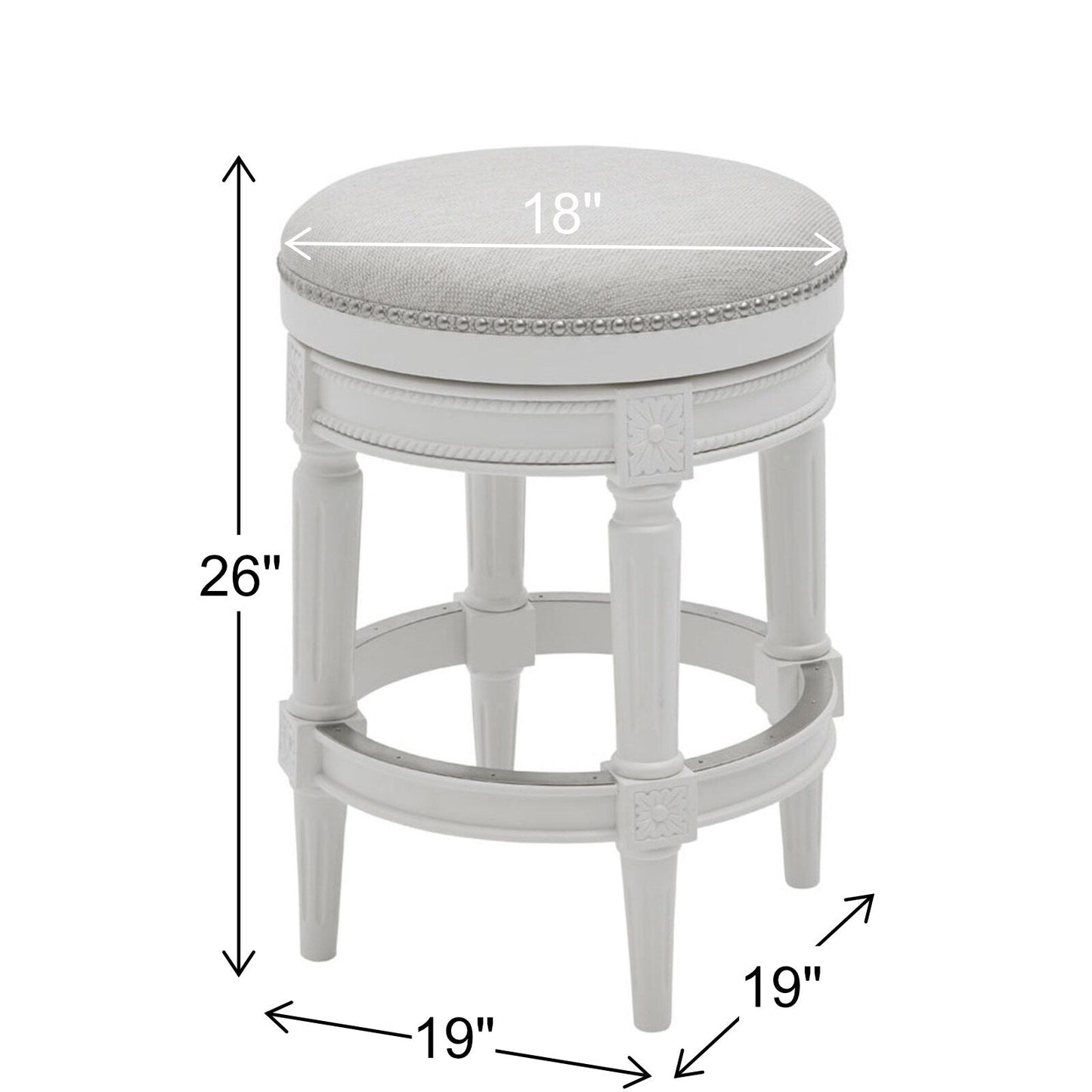 New Ridge Home Goods Chapman Backless Swivel 26 Counter-Height Bar Stool - Counter Height