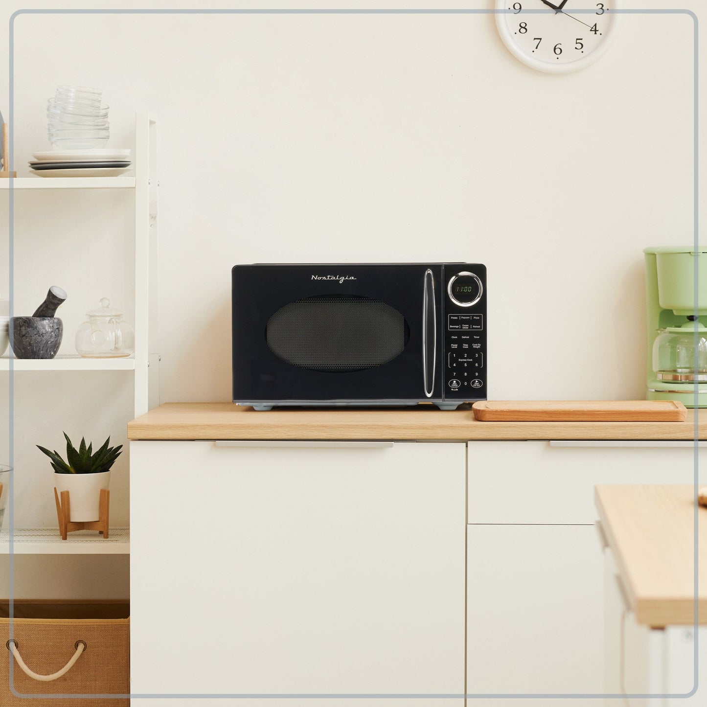 Nostalgia Retro 0.9 Cubic Foot Countertop Microwave Oven