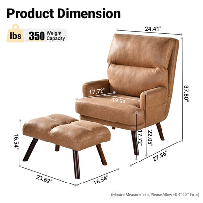 OVIOS Ajustable Recliner Chair with Ottoman