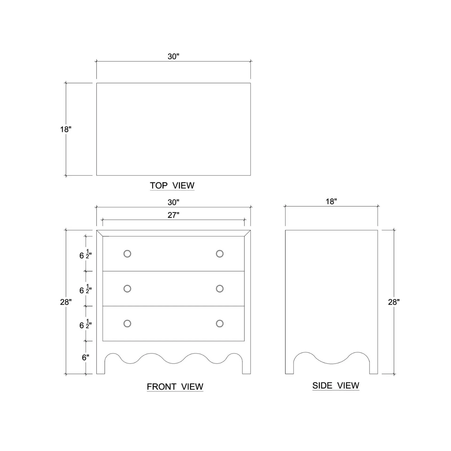 Colleen 3 Drawer Dresser