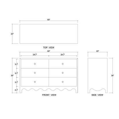 Colleen 6 Drawer Dresser - Fennel