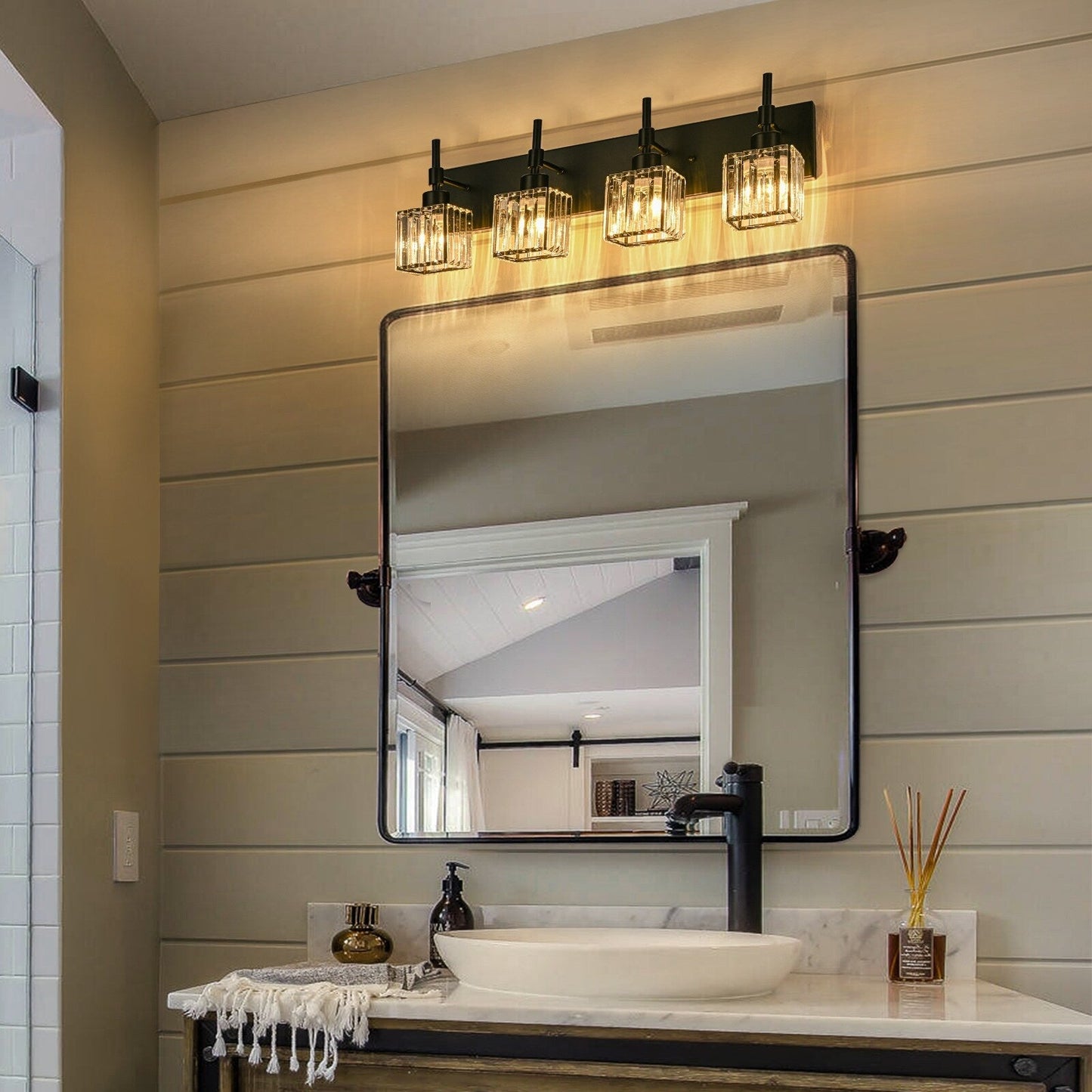 Ora Modern Dimmable Crystal Bathroom Light Fixtures Over Mirror Glam Vanity Lights