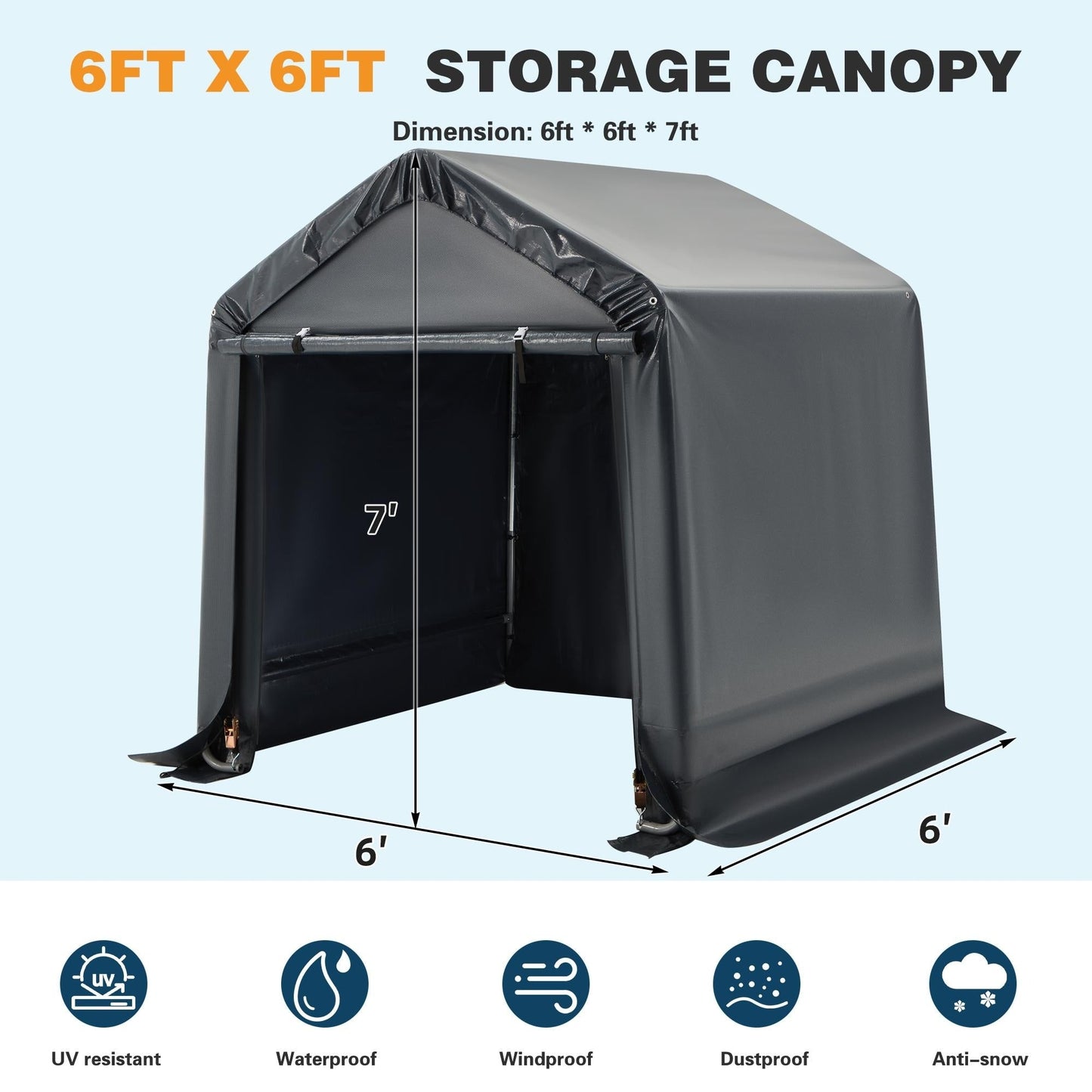Outdoor Storage Shed and Carport Canopy: Portable Shelter for Bikes, Motorcycles, and Garden Storage