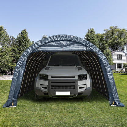 Outdoor Storage Shed and Carport Canopy: Portable Shelter for Bikes, Motorcycles, and Garden Storage