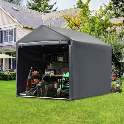 Outdoor Storage Shed and Carport Canopy: Portable Shelter for Bikes, Motorcycles, and Garden Storage