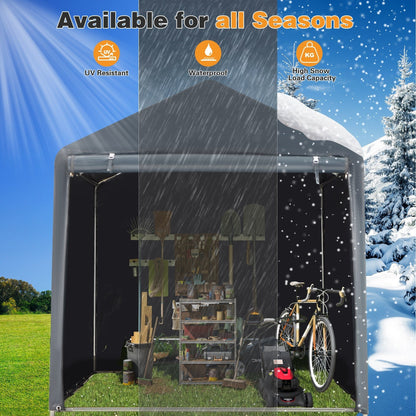 Outdoor Storage Shed and Carport Canopy: Portable Shelter for Bikes, Motorcycles, and Garden Storage