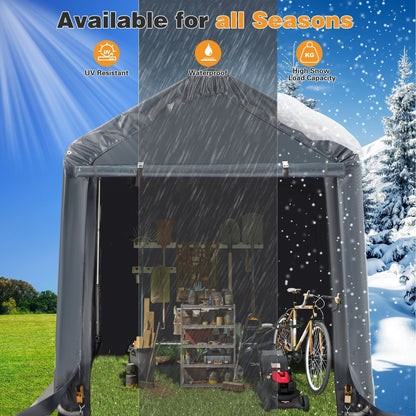 Outdoor Storage Shed and Carport Canopy: Portable Shelter for Bikes, Motorcycles, and Garden Storage