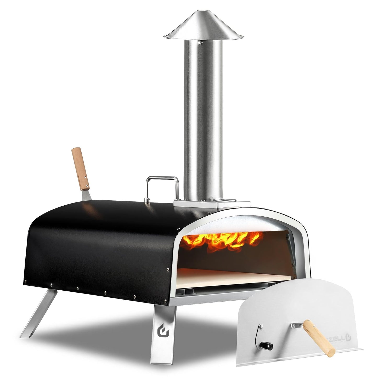 Outdoor Wood Fired Pizza Oven Portable Pizza Oven with Pizze Peel, Carry Bag - 16 inch