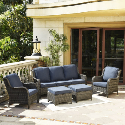 OVIOS 5-piece Patio Wicker High Back Conversation Set