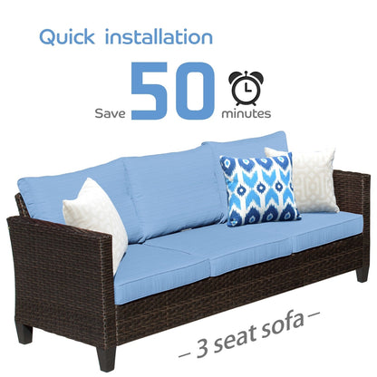 OVIOS 5-piece Patio Furniture Wicker Outdoor High-back Seating Set