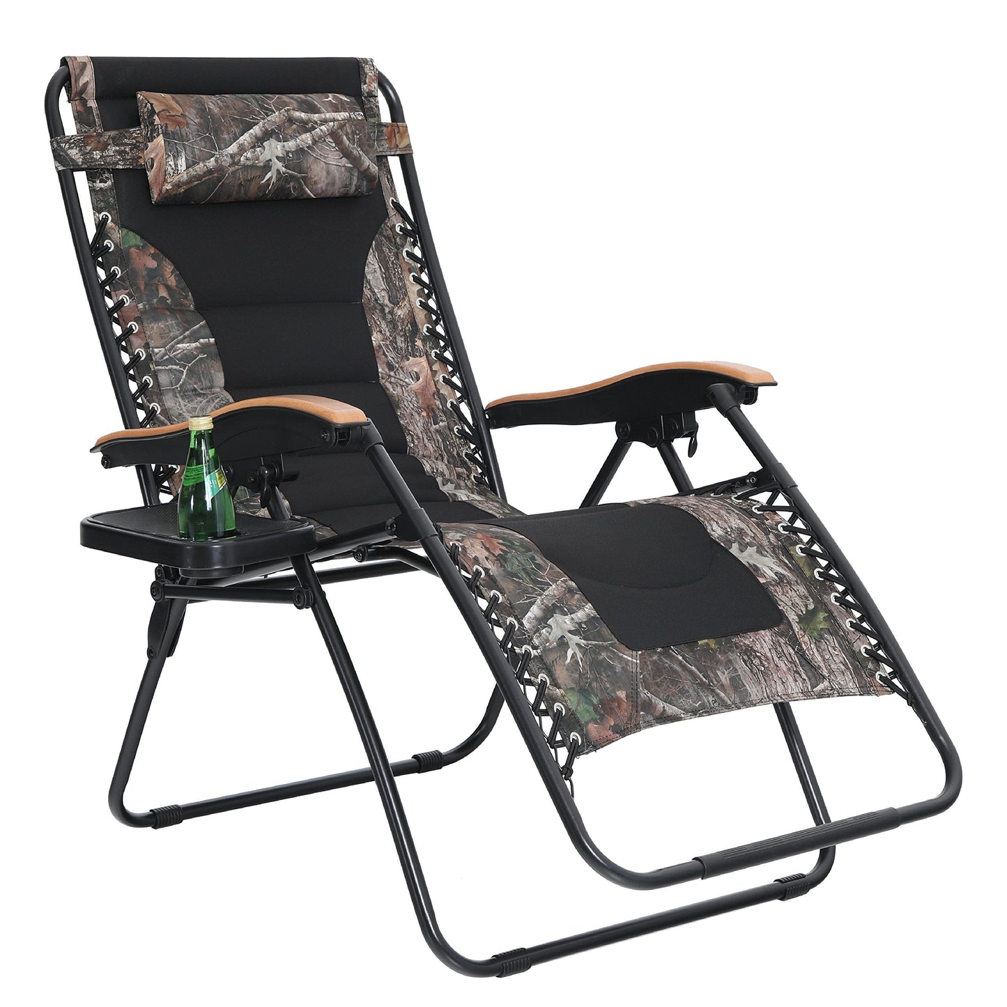 Oversize XL Padded Zero Gravity Lounge Chair Wider Armrest Adjustable Recliner with Cup Holder - N/A