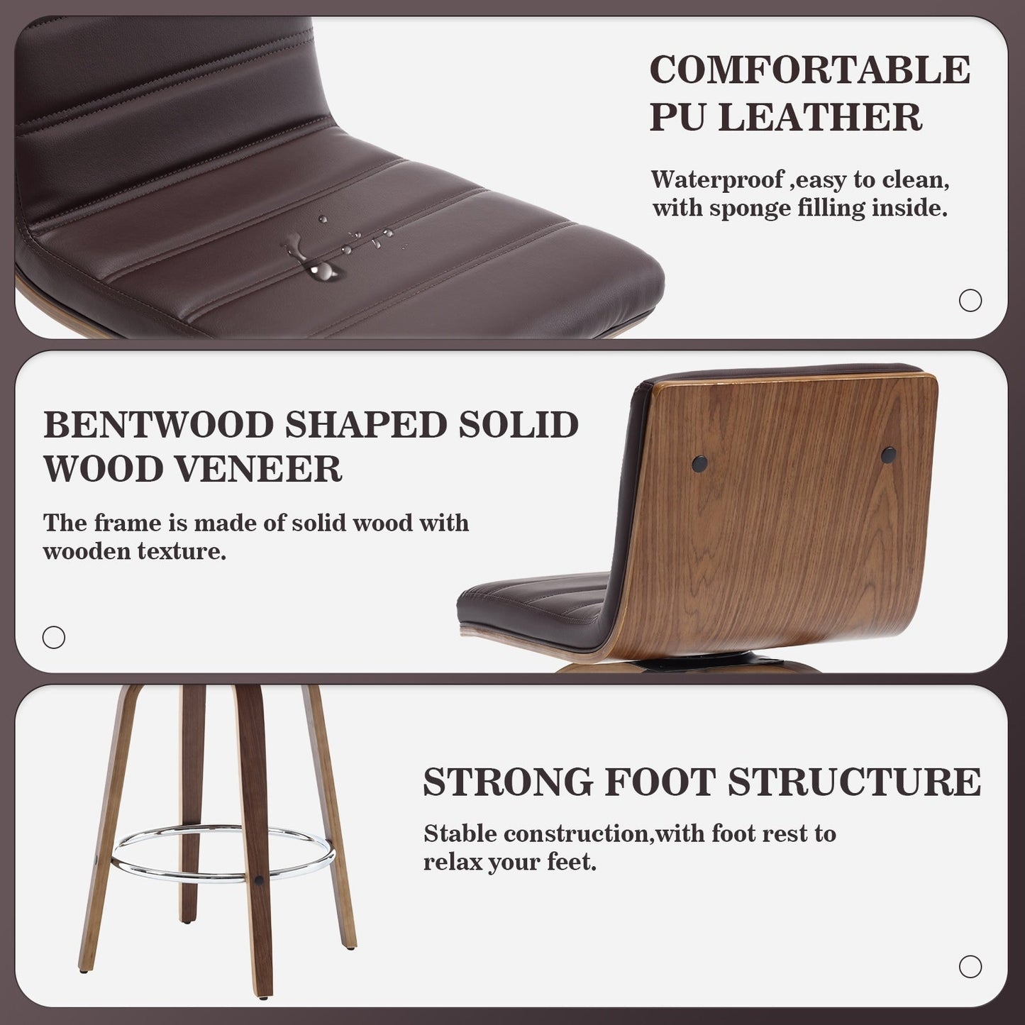 26/29 Faux Leather Swivel Bar/Counter Stools, Set of 2/3