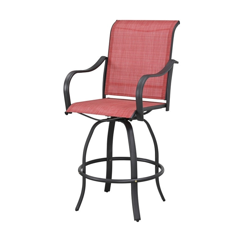 Patio Festival Outdoor Metal High Back Swivel Bar Chair (2-Pack)
