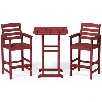 Plastic Tall adirondack Chair Set Of 3-Piece Patio Conversation Set