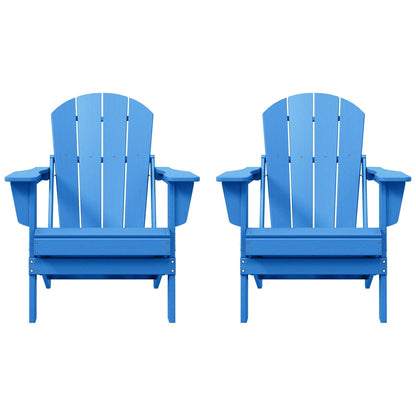Polytrends Laguna Weather Resistant Outdoor Patio Folding Adirondack Chairs (Set of 2)