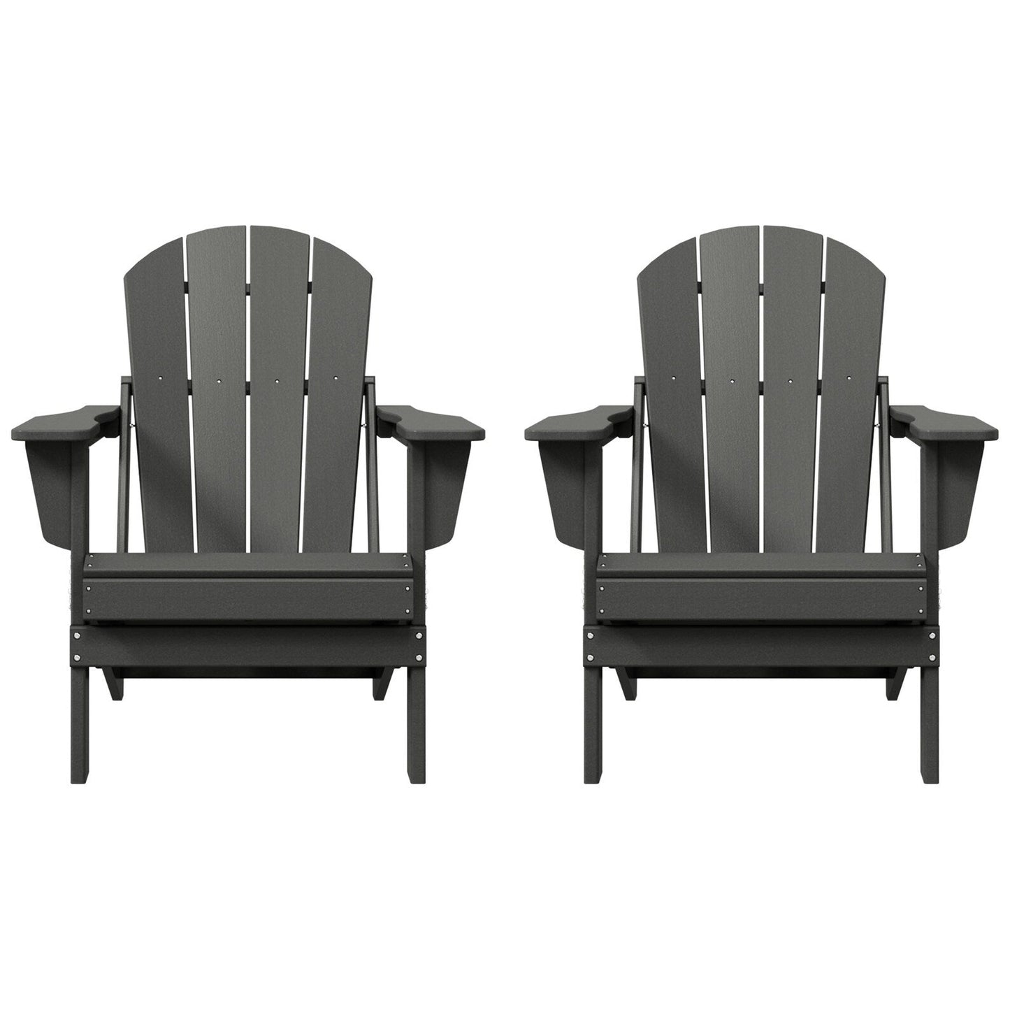 Polytrends Laguna Weather Resistant Outdoor Patio Folding Adirondack Chairs (Set of 2)