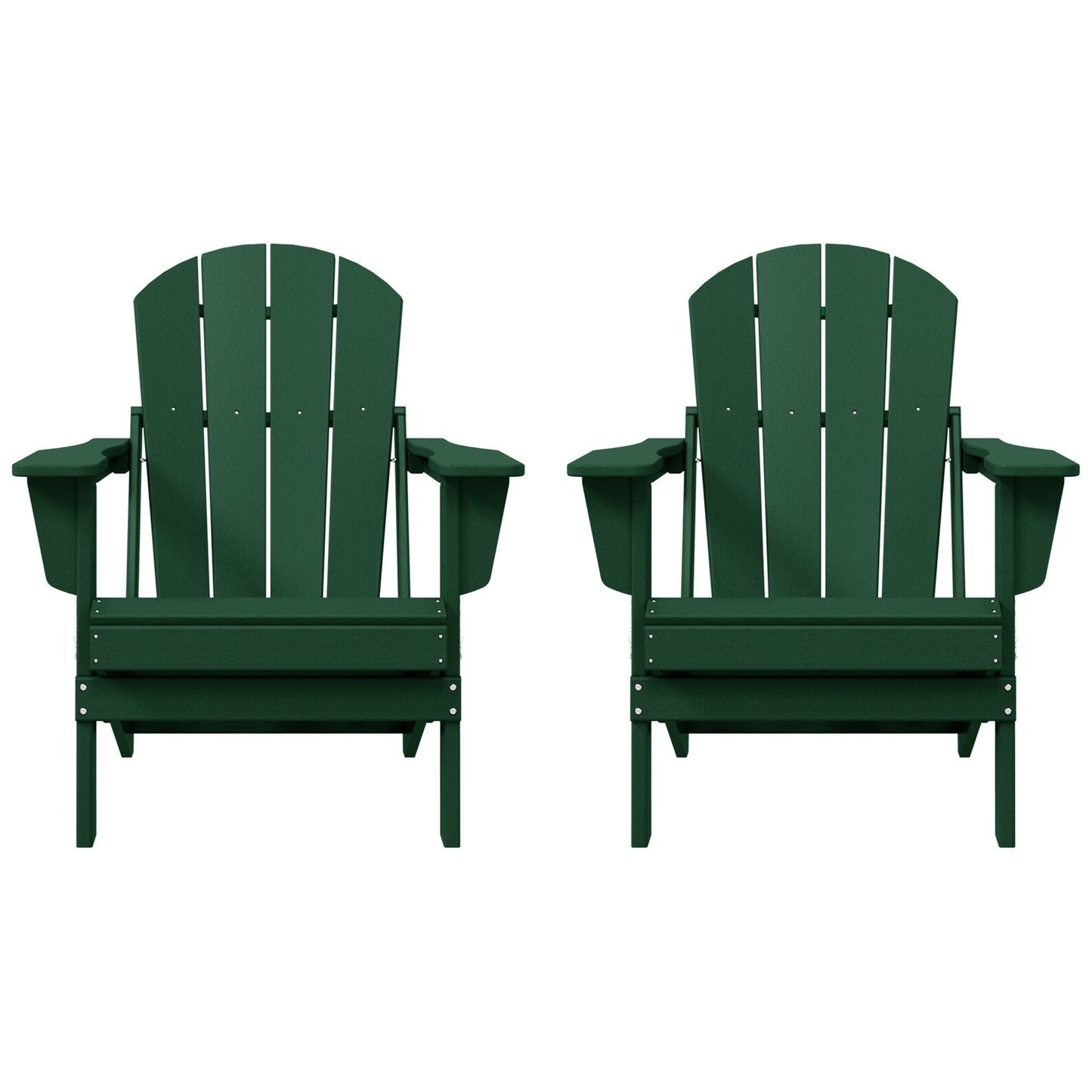 Polytrends Laguna Weather Resistant Outdoor Patio Folding Adirondack Chairs (Set of 2)