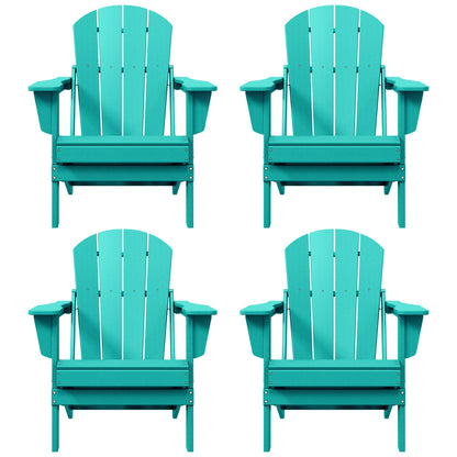 Polytrends Laguna Weather Resistant Outdoor Patio Folding Adirondack Chairs (Set of 4)