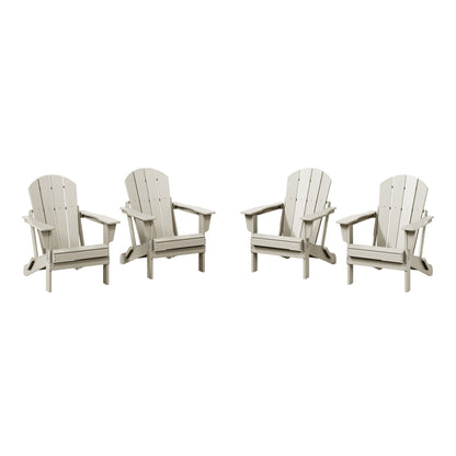Polytrends Laguna Weather Resistant Outdoor Patio Folding Adirondack Chairs (Set of 4)