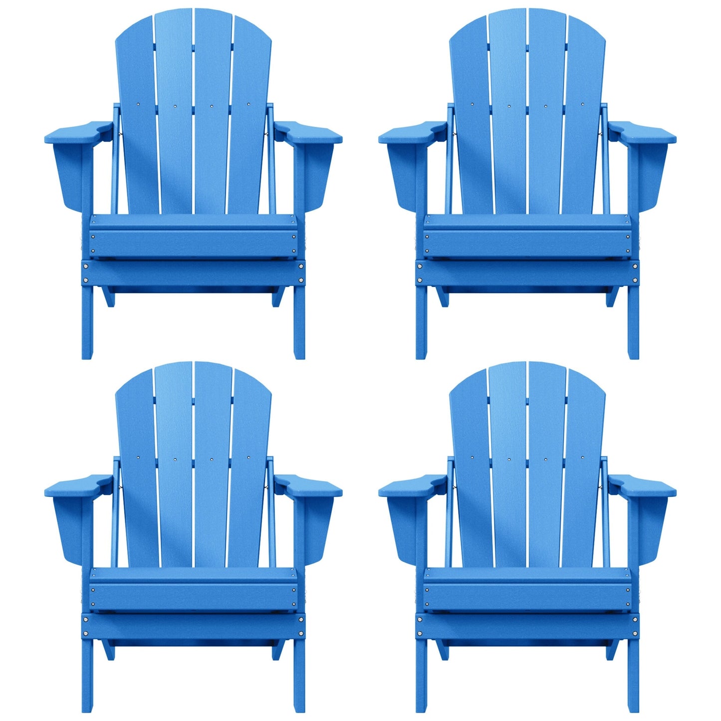 Polytrends Laguna Weather Resistant Outdoor Patio Folding Adirondack Chairs (Set of 4)