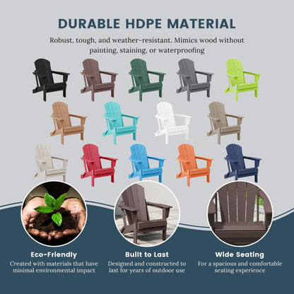 Polytrends Laguna Weather Resistant Outdoor Patio Folding Adirondack Chairs (Set of 4)