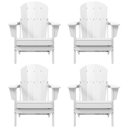 Polytrends Laguna Weather Resistant Outdoor Patio Folding Adirondack Chairs (Set of 4)
