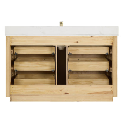 Porto Bath Vanity with White Quartz Stone Top without Mirror