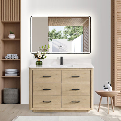 Porto Bath Vanity with White Quartz Stone Top without Mirror