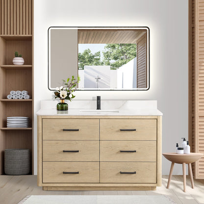 Porto Bath Vanity with White Quartz Stone Top without Mirror
