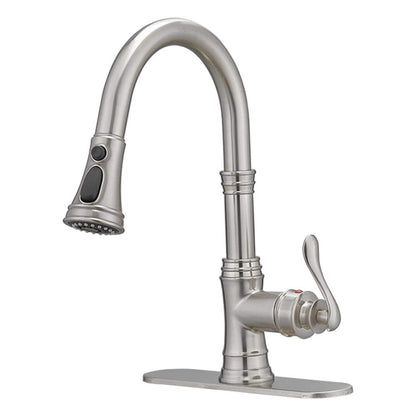 Pull Down Kitchen Faucet Single Handle Modern One Hole Kitchen Sink Faucets With Pull Down Sprayer Basin Tap With Deck Plate
