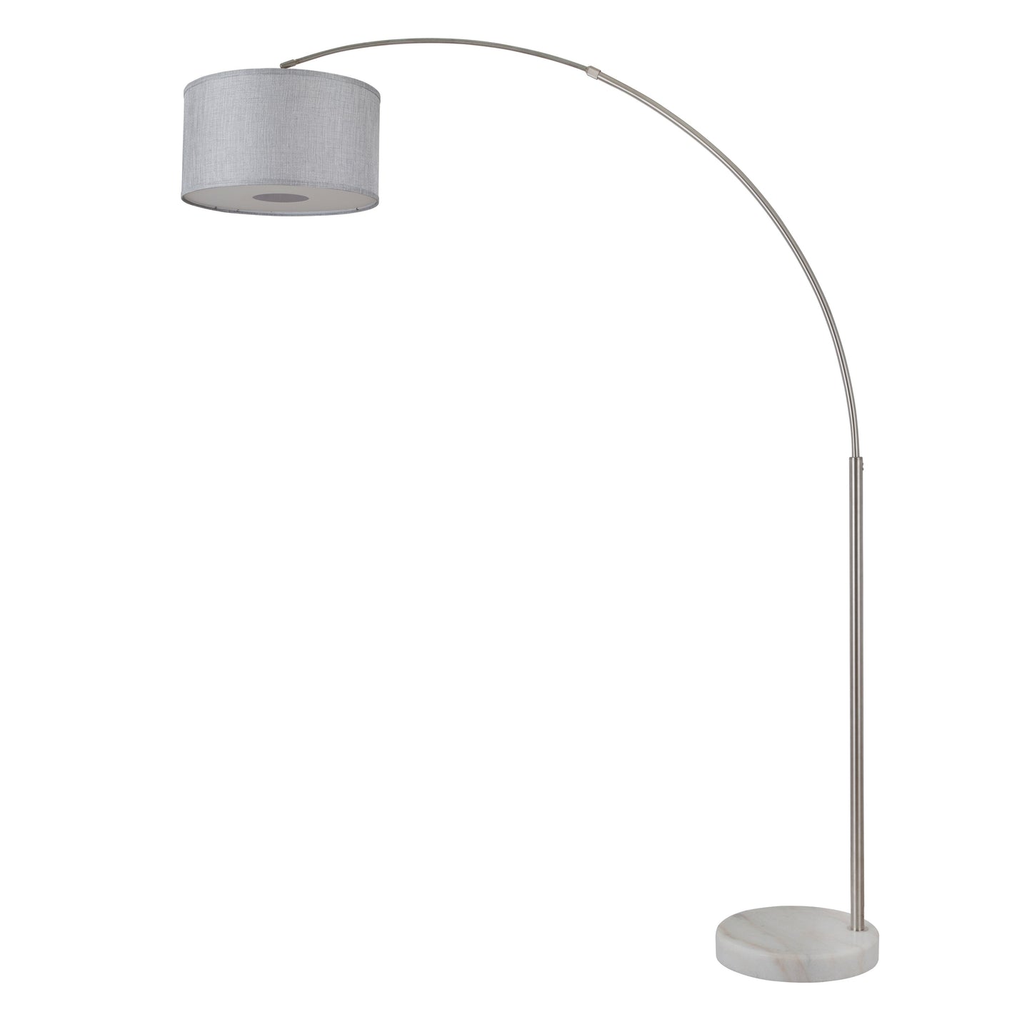 Q-Max 81 Steel Adjustable Arching Floor Lamp With Extra Large Shade and Marble Base