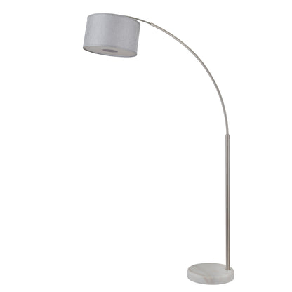 Q-Max 81 Steel Adjustable Arching Floor Lamp With Extra Large Shade and Marble Base