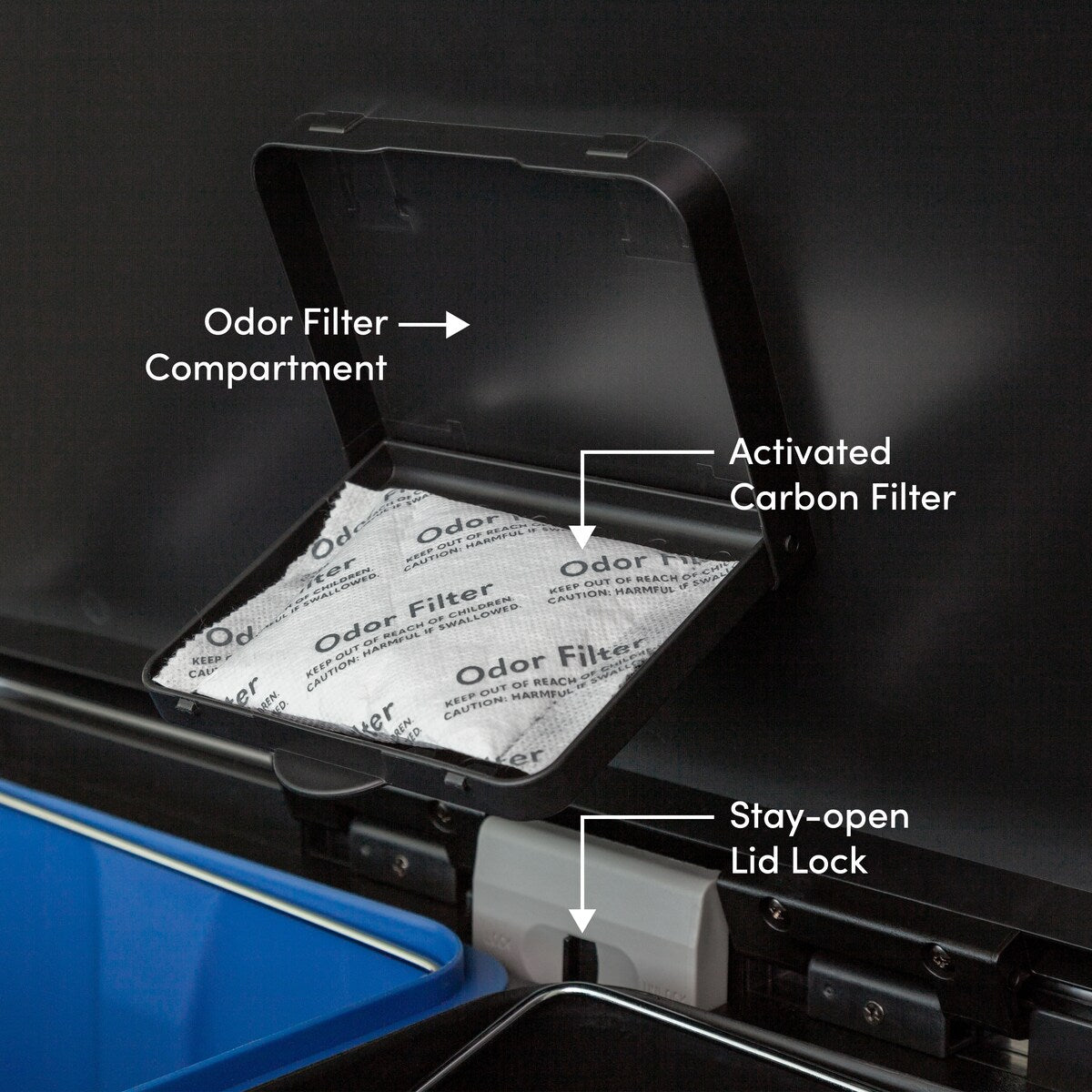 Qualiazero 16 Gal (8 Gal dual unit) Rectangular Recycle Step Can - Stainless Steel