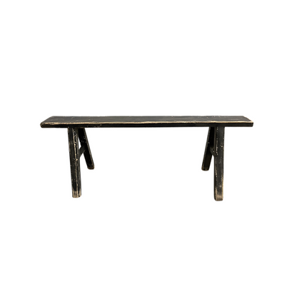 Alic Vintage Elm Wood Bench - Black