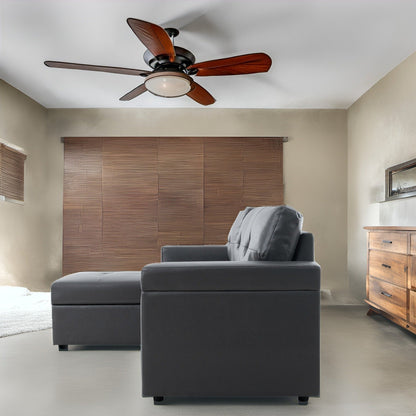 Reversible Sectional Sofa with Pull-Out Sleeper Bed, Hidden Storage Chaise, Durable Legs,